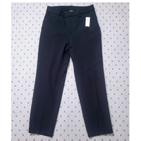 NWT‎ GAP Black Cropped Trouser Pants Career Casual Petite Size 4 - Picture 1 of 8
